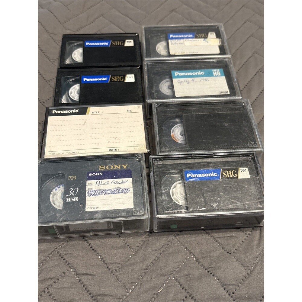 Panasonic & Sony VHS-C Lot 8  Home Movies 90s -00s Found Footage Family Personal
